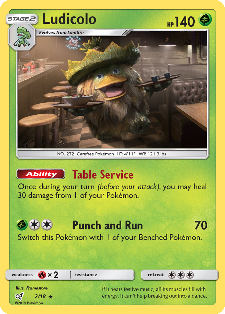 Ludicolo (2/18) [Sun & Moon: Detective Pikachu] | L.A. Mood Comics and Games