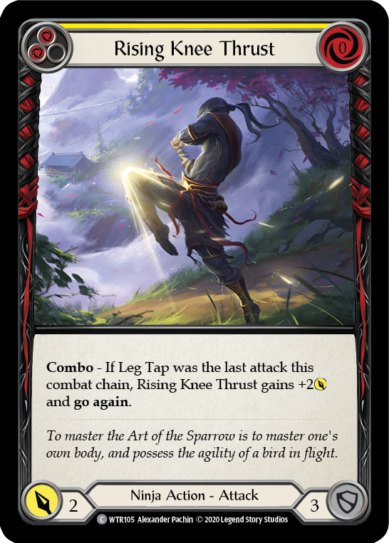 Rising Knee Thrust (Yellow) [U-WTR105] (Welcome to Rathe Unlimited)  Unlimited Rainbow Foil | L.A. Mood Comics and Games