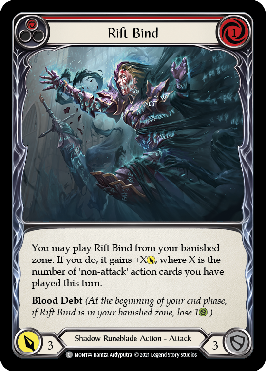 Rift Bind (Red) [MON174-RF] (Monarch)  1st Edition Rainbow Foil | L.A. Mood Comics and Games