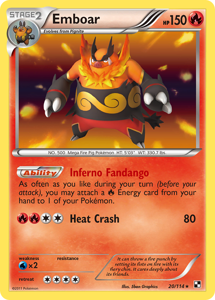 Emboar (20/114) [Black & White: Base Set] | L.A. Mood Comics and Games