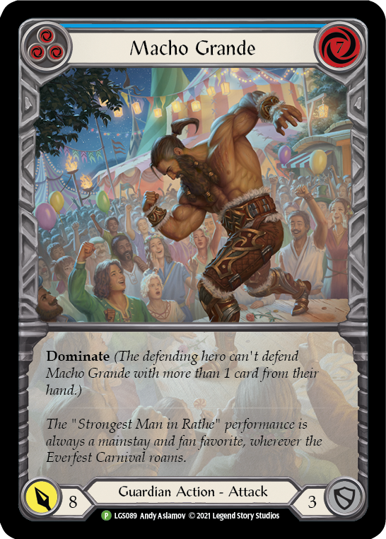 Macho Grande (Blue) [LGS089] (Promo)  Rainbow Foil | L.A. Mood Comics and Games