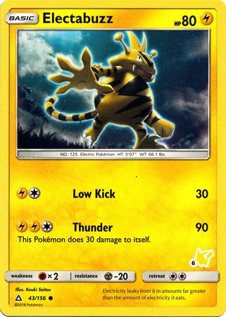 Electabuzz (43/156) (Pikachu Stamp #6) [Battle Academy 2020] | L.A. Mood Comics and Games