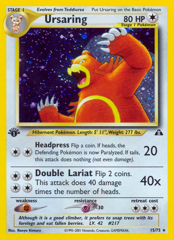 Ursaring (15/75) [Neo Discovery 1st Edition] | L.A. Mood Comics and Games