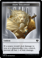 Ajani Steadfast Emblem // Wizard Double-Sided Token [Commander Masters Tokens] | L.A. Mood Comics and Games