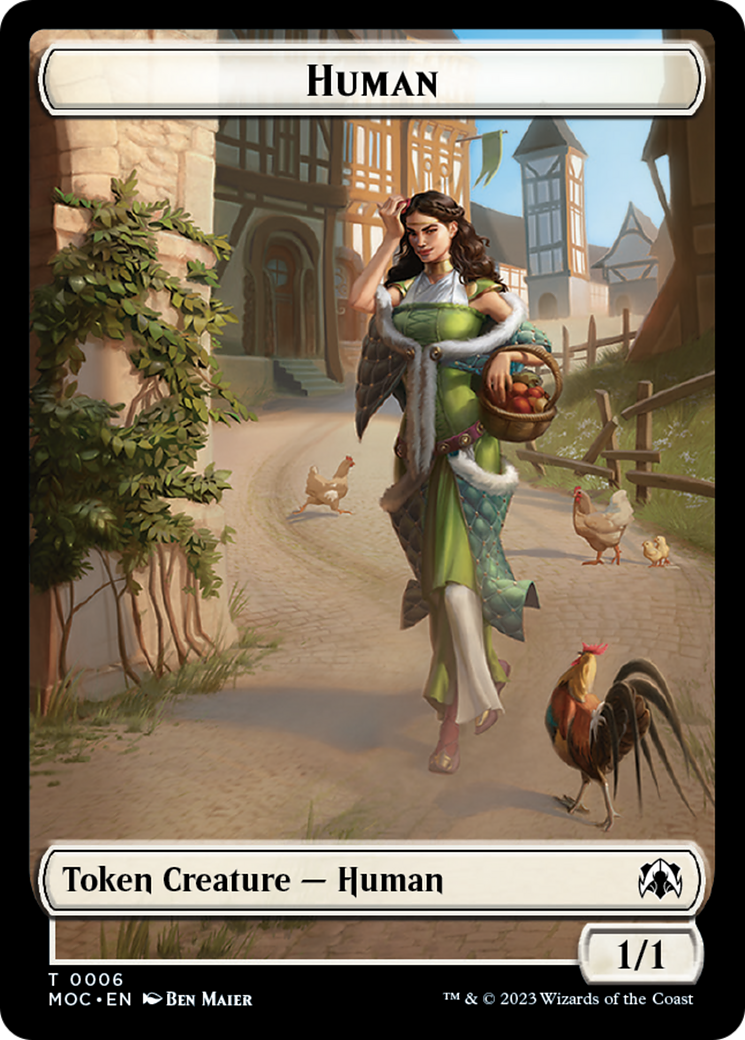 Zombie Knight // Human (6) Double-Sided Token [March of the Machine Commander Tokens] | L.A. Mood Comics and Games