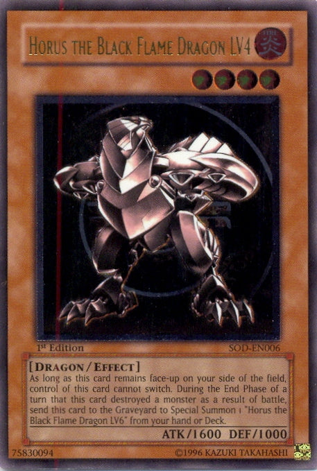 Horus The Black Flame Dragon LV4 [SOD-EN006] Ultimate Rare | L.A. Mood Comics and Games