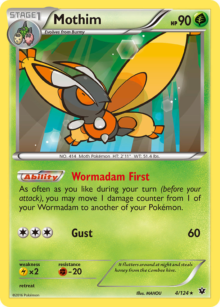 Mothim (4/124) [XY: Fates Collide] | L.A. Mood Comics and Games