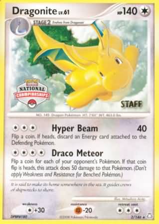 Dragonite (2/146) (National Championship Staff) [Diamond & Pearl: Legends Awakened] | L.A. Mood Comics and Games