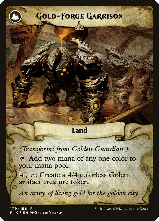 Golden Guardian // Gold-Forge Garrison [Rivals of Ixalan Prerelease Promos] | L.A. Mood Comics and Games