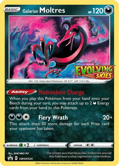 Galarian Moltres (SWSH125) (Prerelease Promo) [Sword & Shield: Black Star Promos] | L.A. Mood Comics and Games