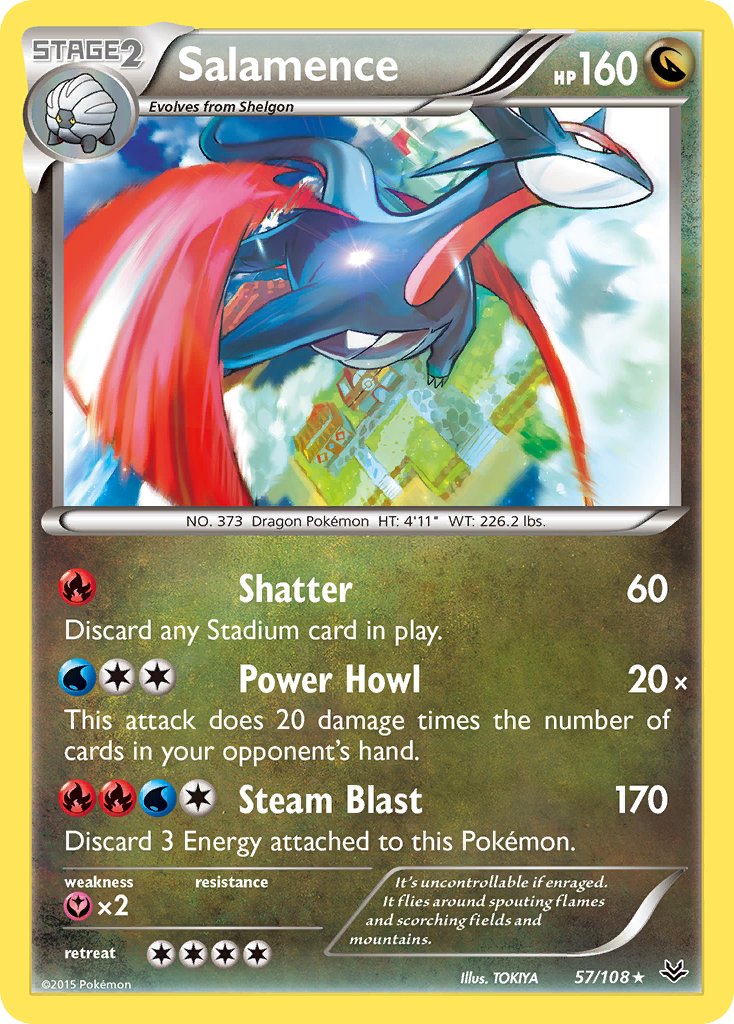 Salamence (57/108) (Theme Deck Exclusive) [XY: Roaring Skies] | L.A. Mood Comics and Games