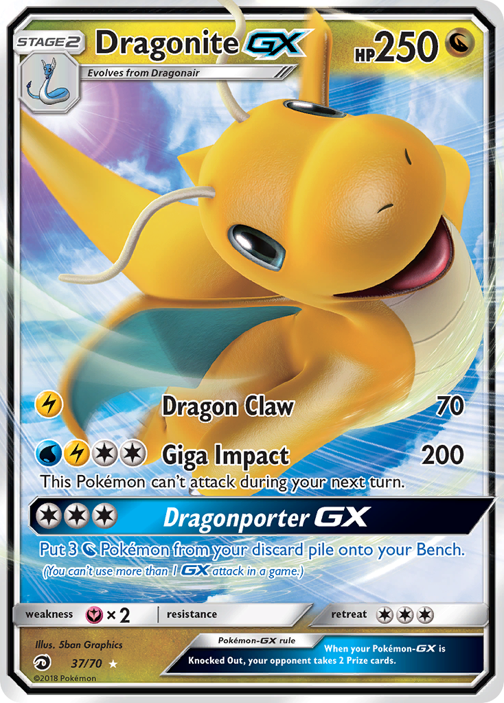 Dragonite GX (37/70) [Sun & Moon: Dragon Majesty] | L.A. Mood Comics and Games