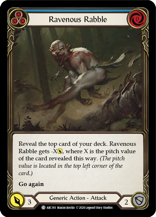 Ravenous Rabble (Blue) [U-ARC193] (Arcane Rising Unlimited)  Unlimited Rainbow Foil | L.A. Mood Comics and Games