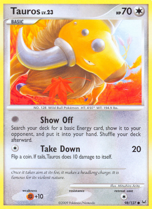 Tauros (98/127) [Platinum: Base Set] | L.A. Mood Comics and Games