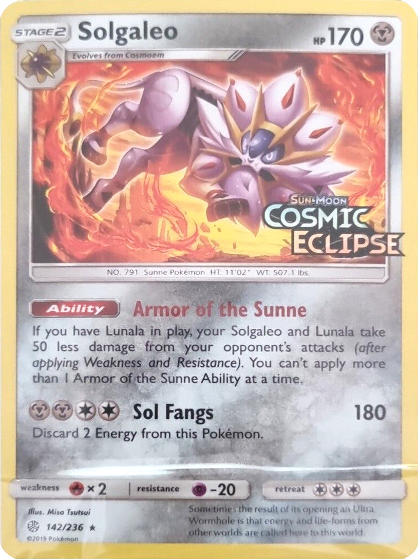 Solgaleo (142/236) (Cosmic Eclipse Stamped) [Sun & Moon: Cosmic Eclipse] | L.A. Mood Comics and Games