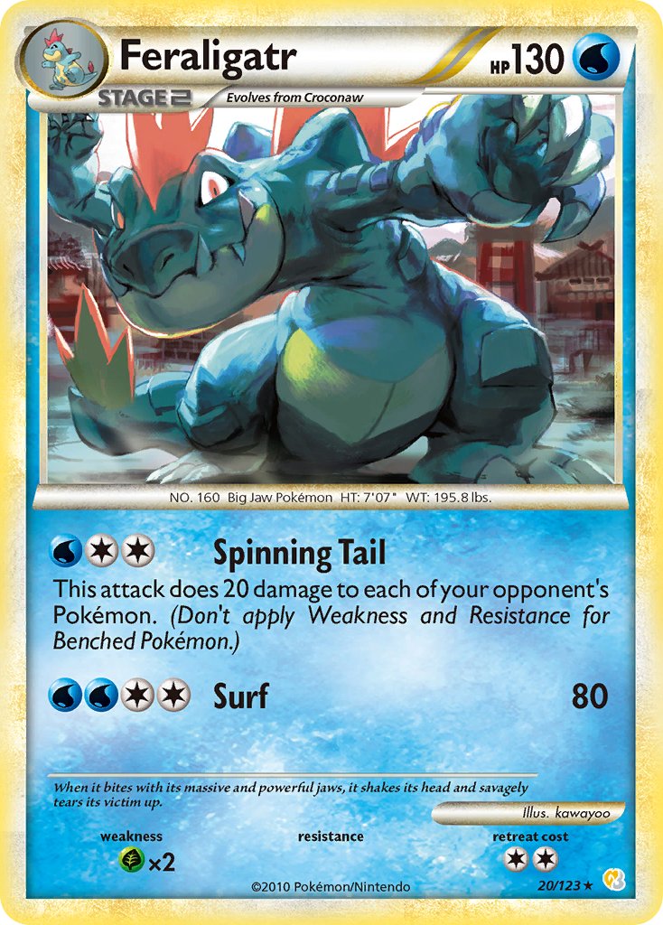 Feraligatr (20/123) (Theme Deck Exclusive) [HeartGold & SoulSilver: Base Set] | L.A. Mood Comics and Games