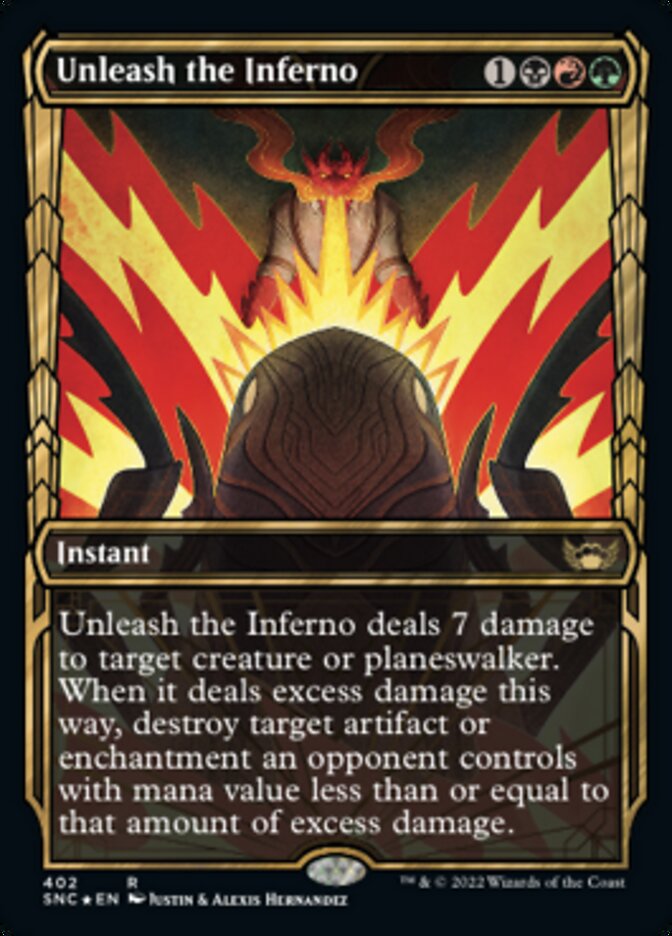 Unleash the Inferno (Showcase Golden Age Gilded Foil) [Streets of New Capenna] | L.A. Mood Comics and Games