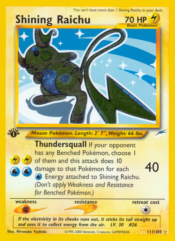 Shining Raichu (111/105) [Neo Destiny 1st Edition] | L.A. Mood Comics and Games