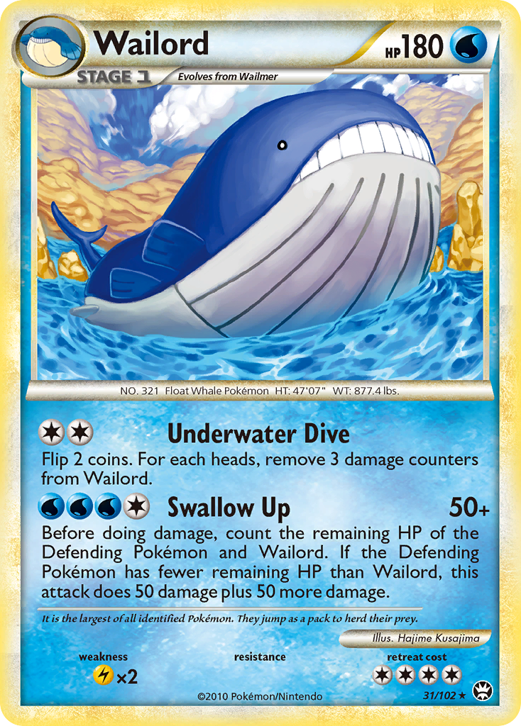 Wailord (31/102) [HeartGold & SoulSilver: Triumphant] | L.A. Mood Comics and Games