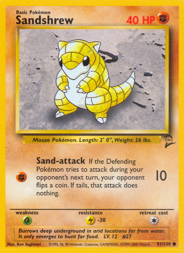 Sandshrew (91/130) [Base Set 2] | L.A. Mood Comics and Games