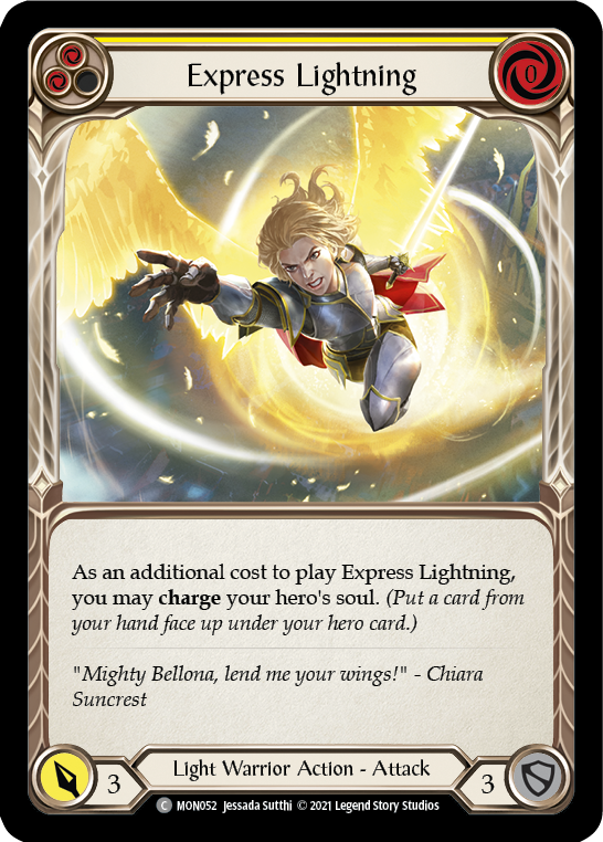 Express Lightning (Yellow) [MON052-RF] (Monarch)  1st Edition Rainbow Foil | L.A. Mood Comics and Games