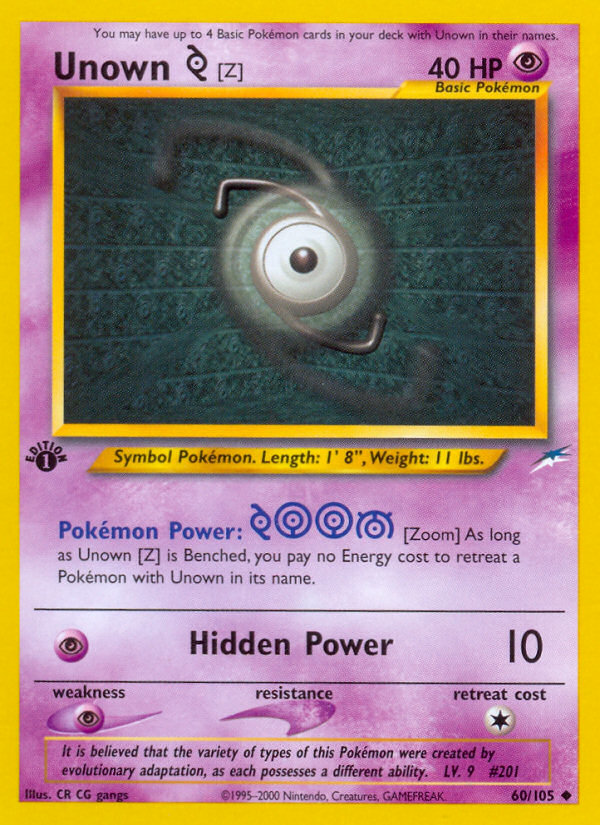 Unown [Z] (60/105) [Neo Destiny 1st Edition] | L.A. Mood Comics and Games