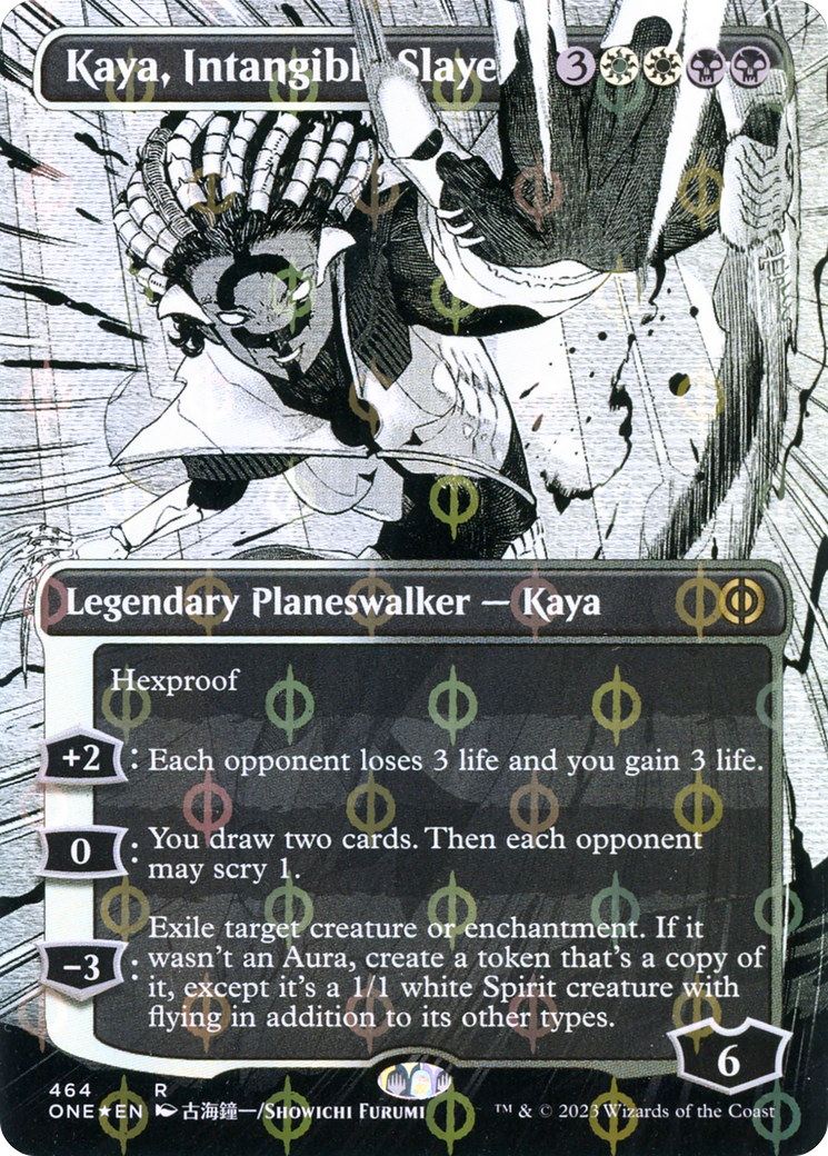 Kaya, Intangible Slayer (Borderless Manga Step-and-Compleat Foil) [Phyrexia: All Will Be One] | L.A. Mood Comics and Games