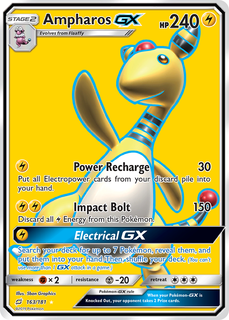 Ampharos GX (163/181) [Sun & Moon: Team Up] | L.A. Mood Comics and Games