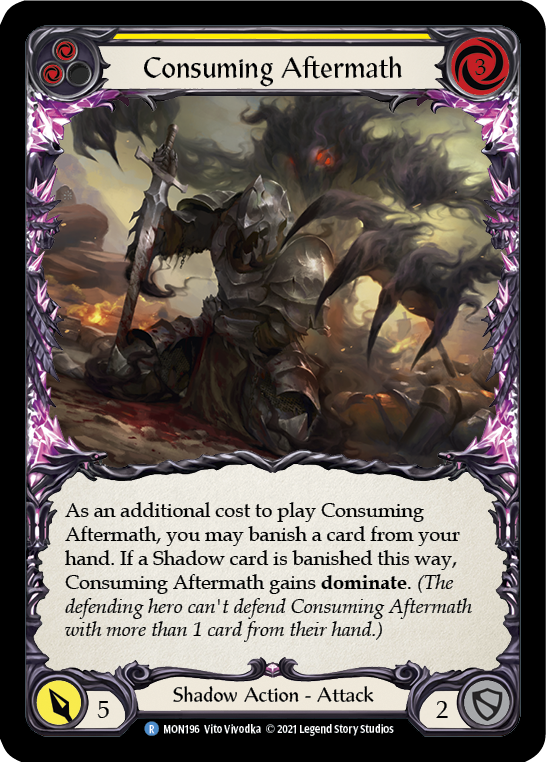 Consuming Aftermath (Yellow) [MON196-RF] (Monarch)  1st Edition Rainbow Foil | L.A. Mood Comics and Games