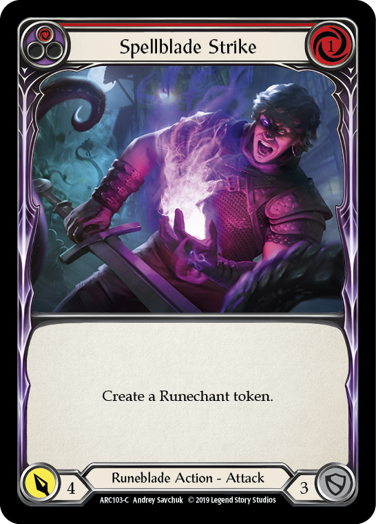 Spellblade Strike (Red) [ARC103-C] (Arcane Rising)  1st Edition Rainbow Foil | L.A. Mood Comics and Games