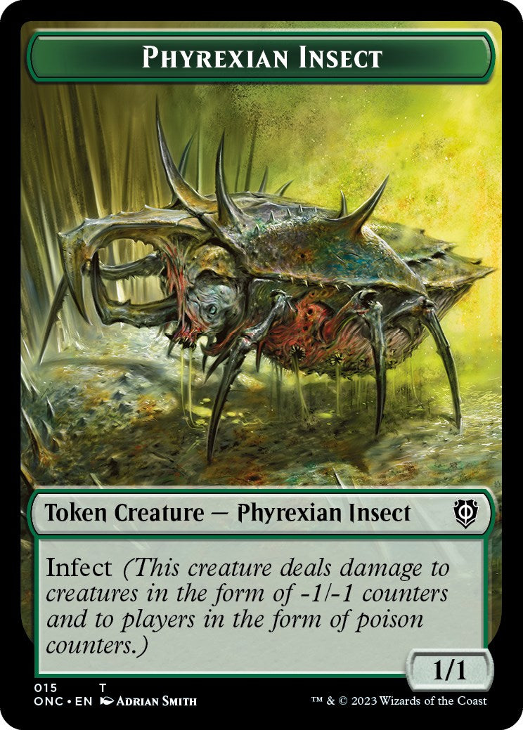 Phyrexian Mite // Phyrexian Insect Double-Sided Token [Phyrexia: All Will Be One Commander Tokens] | L.A. Mood Comics and Games