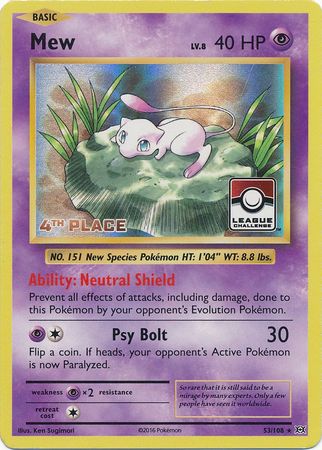 Mew (53/108) (League Promo 4th Place) [XY: Evolutions] | L.A. Mood Comics and Games