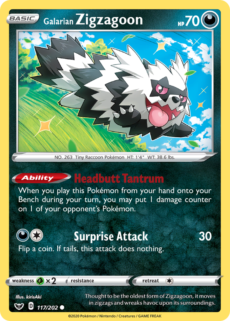 Galarian Zigzagoon (117/202) [Sword & Shield: Base Set] | L.A. Mood Comics and Games