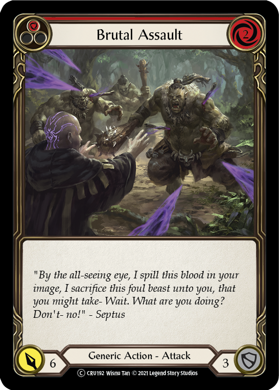 Brutal Assault (Red) [U-CRU192] (Crucible of War Unlimited)  Unlimited Rainbow Foil | L.A. Mood Comics and Games