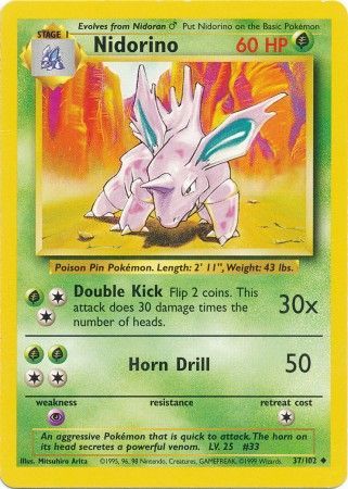 Nidorino (37/102) [Base Set Unlimited] | L.A. Mood Comics and Games