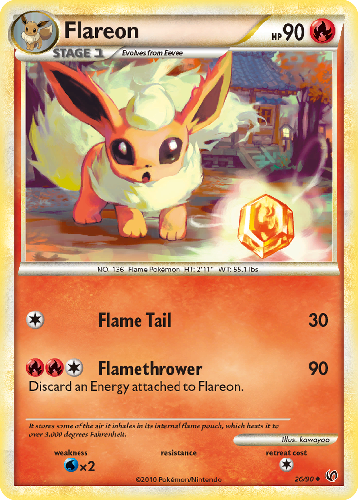 Flareon (26/90) [HeartGold & SoulSilver: Undaunted] | L.A. Mood Comics and Games