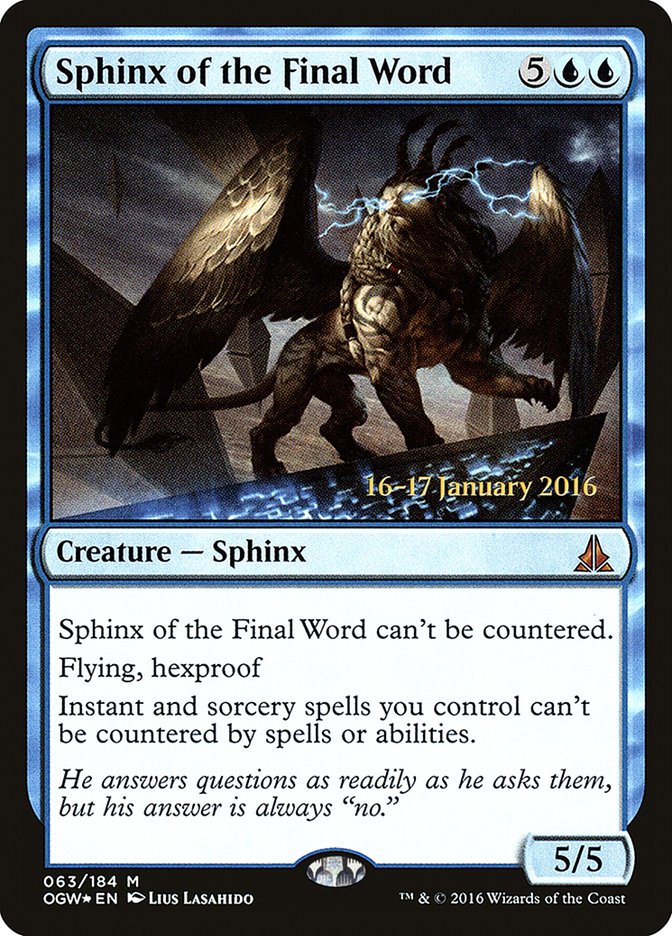 Sphinx of the Final Word [Oath of the Gatewatch Prerelease Promos] | L.A. Mood Comics and Games