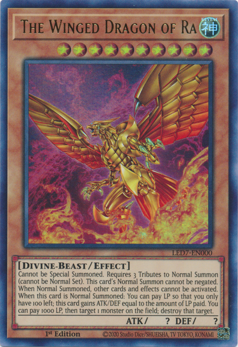 The Winged Dragon of Ra (Alternate Art) [LED7-EN000] Ultra Rare | L.A. Mood Comics and Games