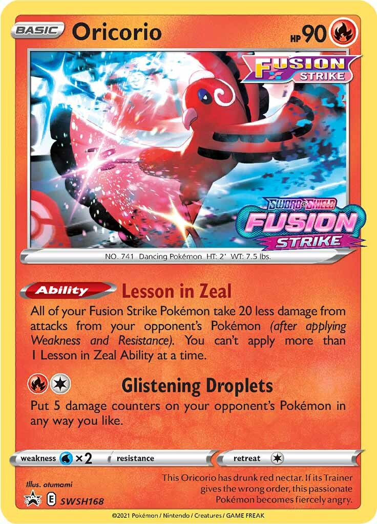 Oricorio (SWSH168) (Prerelease Promo) [Sword & Shield: Black Star Promos] | L.A. Mood Comics and Games