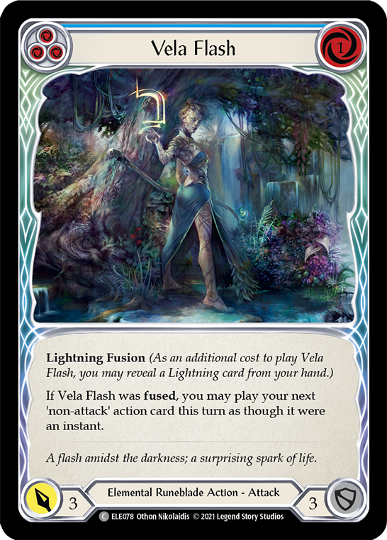 Vela Flash (Blue) [ELE078] (Tales of Aria)  1st Edition Rainbow Foil | L.A. Mood Comics and Games