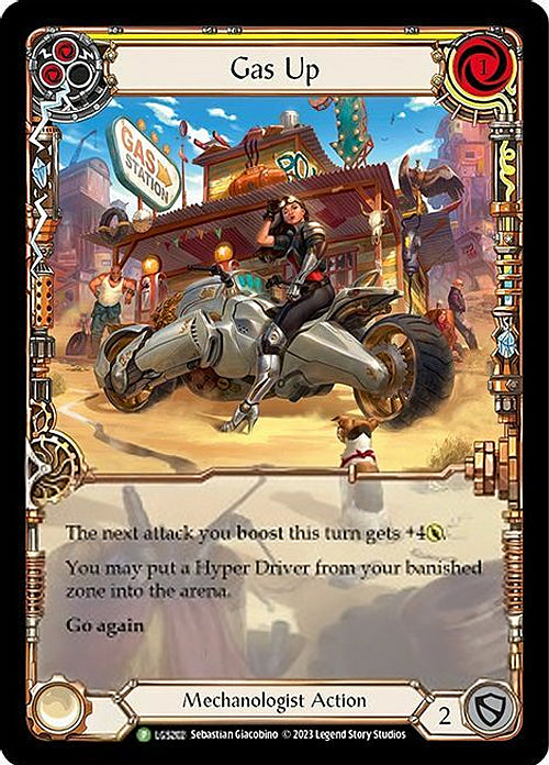 Gas Up (Yellow) [LGS203] (Promo)  Rainbow Foil | L.A. Mood Comics and Games
