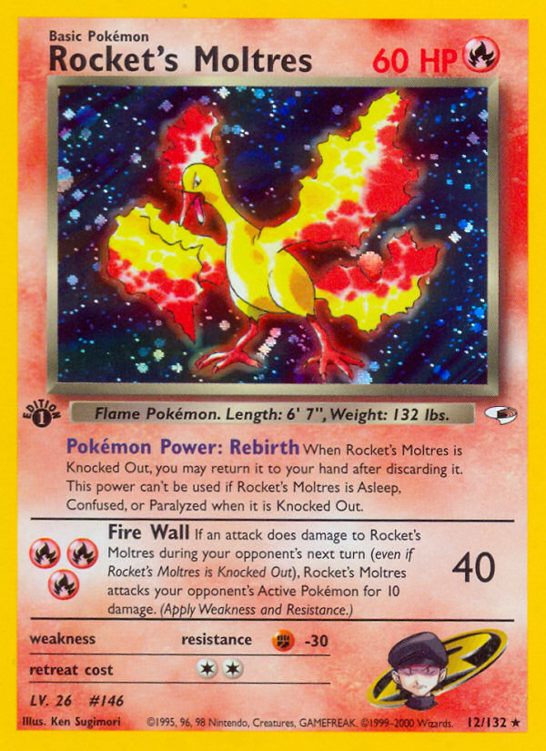 Rocket's Moltres (12/132) [Gym Heroes 1st Edition] | L.A. Mood Comics and Games