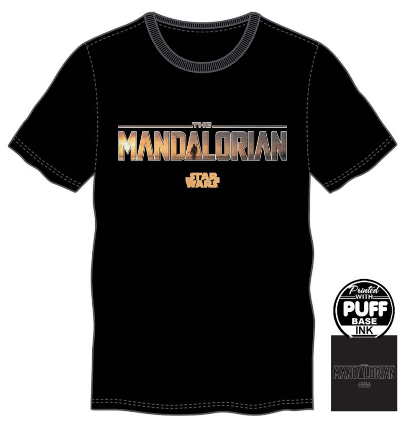 STAR WARS - The Mandalorian Logo Men's Black Tee Medium | L.A. Mood Comics and Games