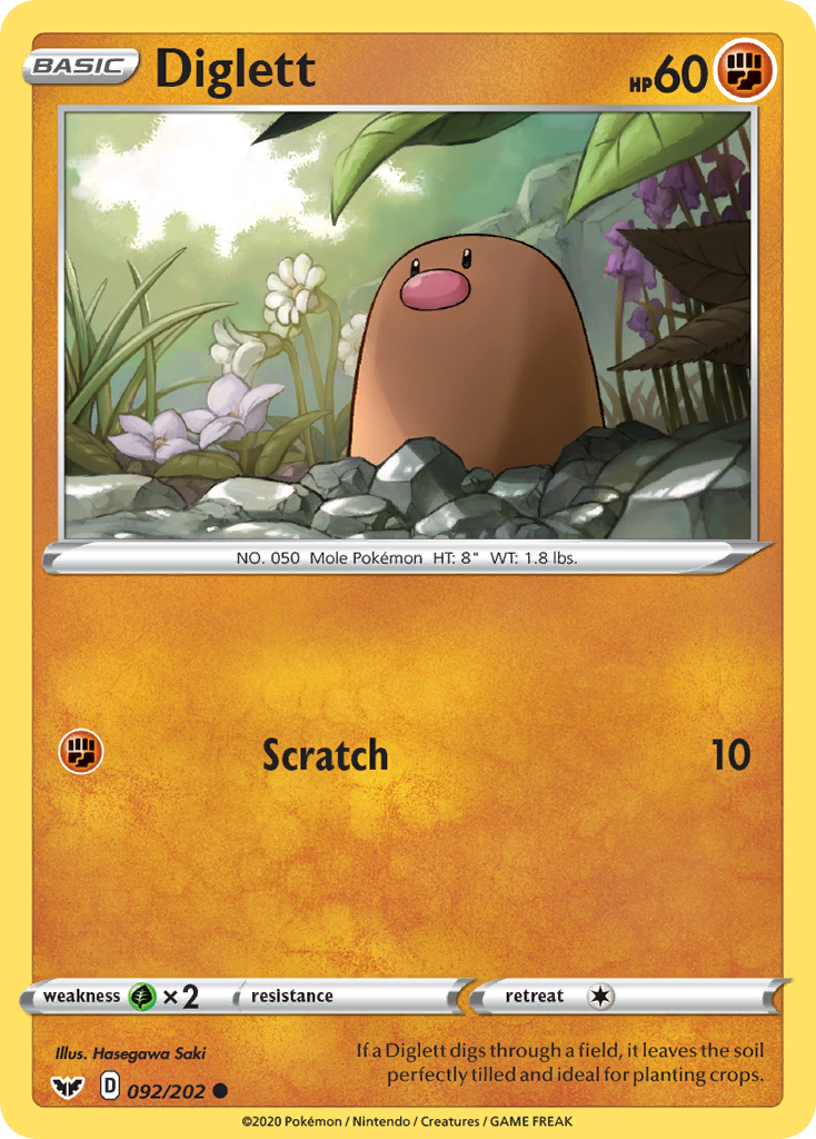 Diglett (092/202) [Sword & Shield: Base Set] | L.A. Mood Comics and Games