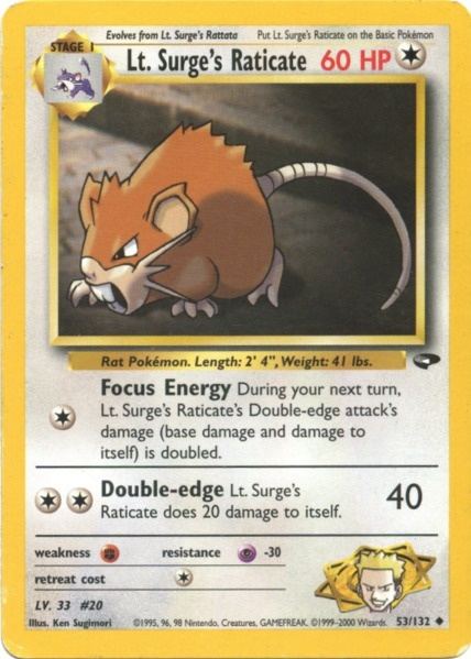 Lt. Surge's Raticate (53/132) [Gym Challenge Unlimited] | L.A. Mood Comics and Games