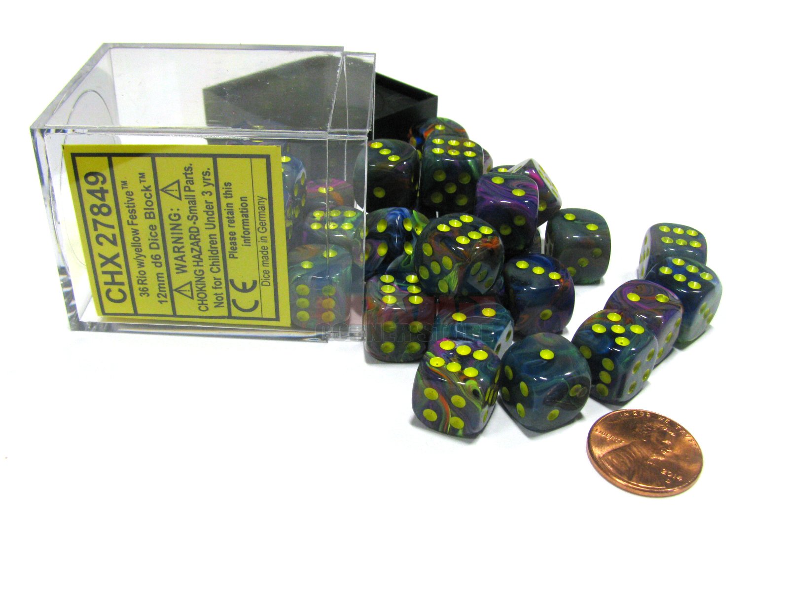 Chessex: D6 Festive™ DICE SET - 16MM | L.A. Mood Comics and Games