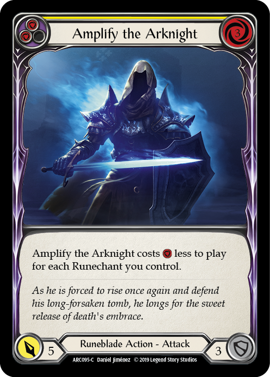 Amplify the Arknight (Yellow) [ARC095-C] (Arcane Rising)  1st Edition Rainbow Foil | L.A. Mood Comics and Games