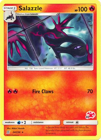 Salazzle (34/236) (Charizard Stamp #49) [Battle Academy 2020] | L.A. Mood Comics and Games