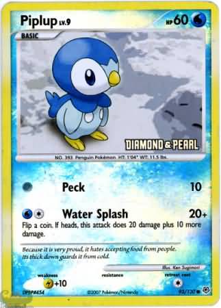 Piplup (93/130) [Burger King Promos: 2008 Collection] | L.A. Mood Comics and Games