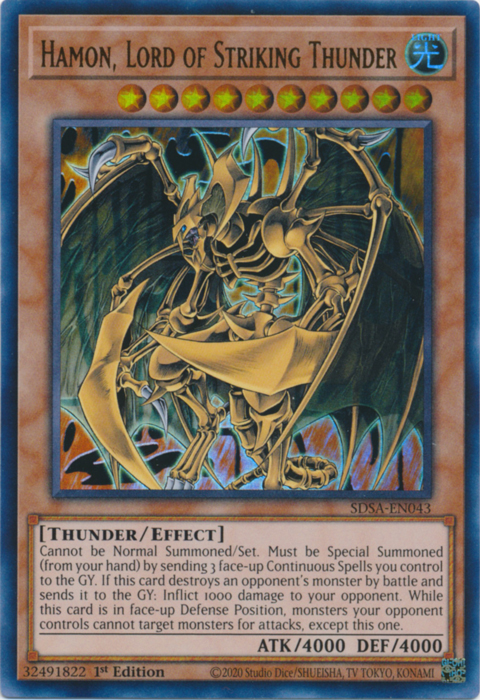 Hamon, Lord of Striking Thunder [SDSA-EN043] Ultra Rare | L.A. Mood Comics and Games